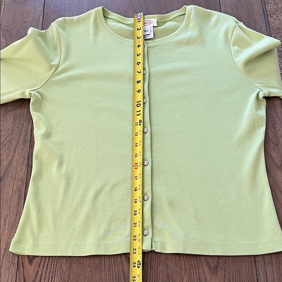 Talbots Light Green Button Front LS Cardigan Sweater - Picture 4 of 8